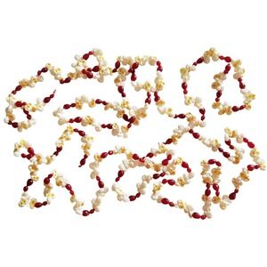 Cranberry Buttered Popcorn Plastic Christmas Tree Garland Vintage Blow Mold x 2